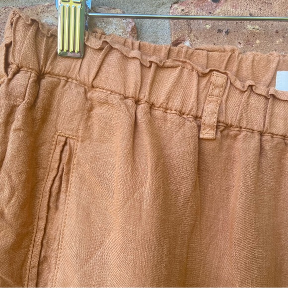 C AND C CALIFORNIA LARGE RUST BROWN 100% LINEN PULL ON PANTS - Picture 6 of 11